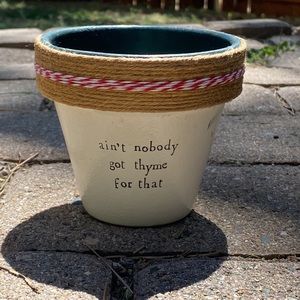 3 Decorative Plant Pots with Plant Puns